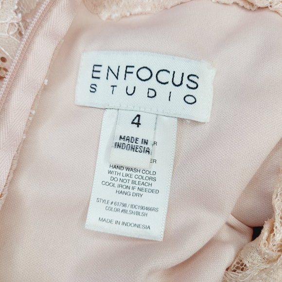 Enfocus Studios Dress Womens Sequin Lace Peach Size 4 Zipper Occasion Wedding - Picture 7 of 9